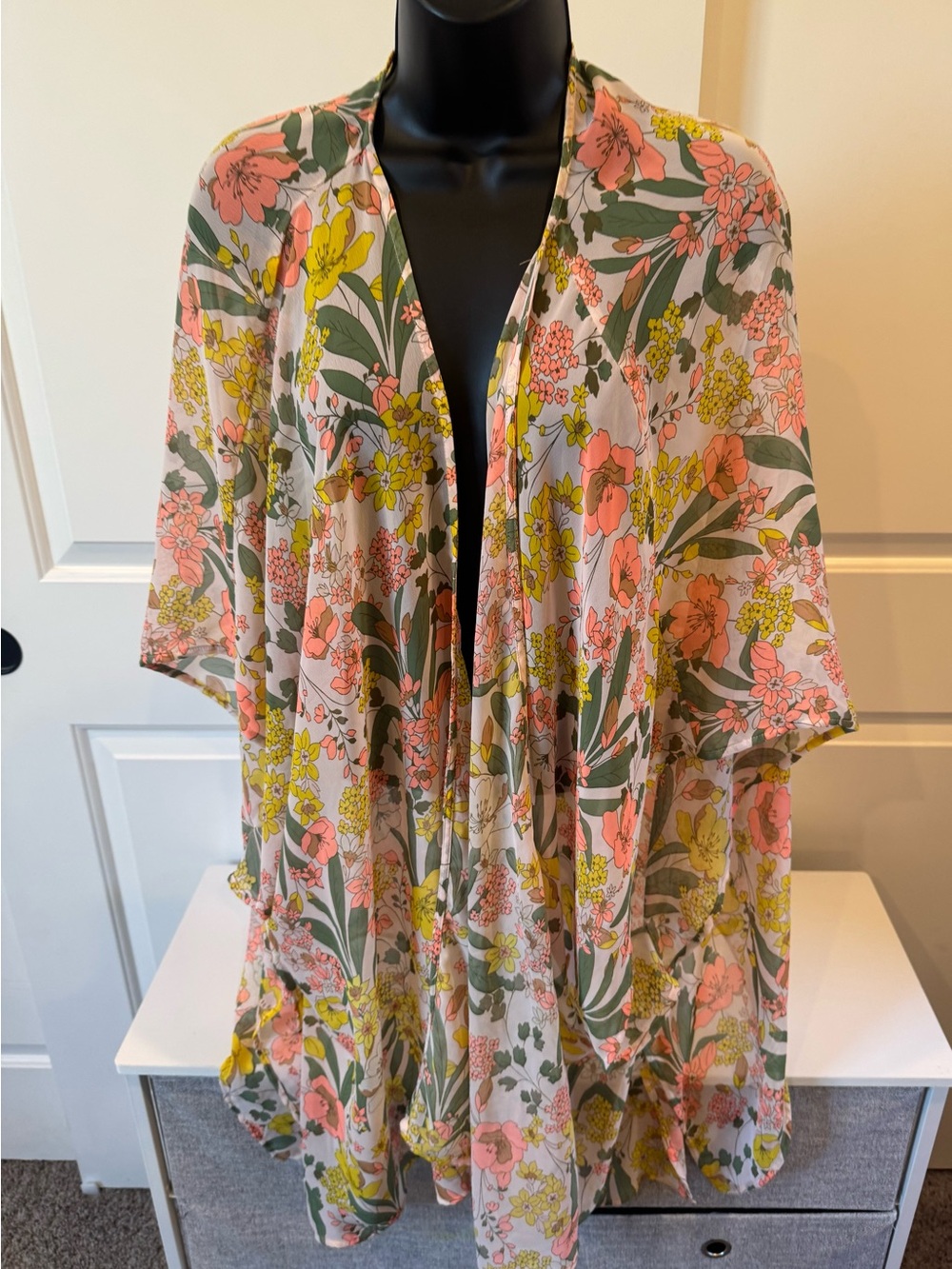 Lane Bryant Floral Kimono in Pink, Yellow & Green